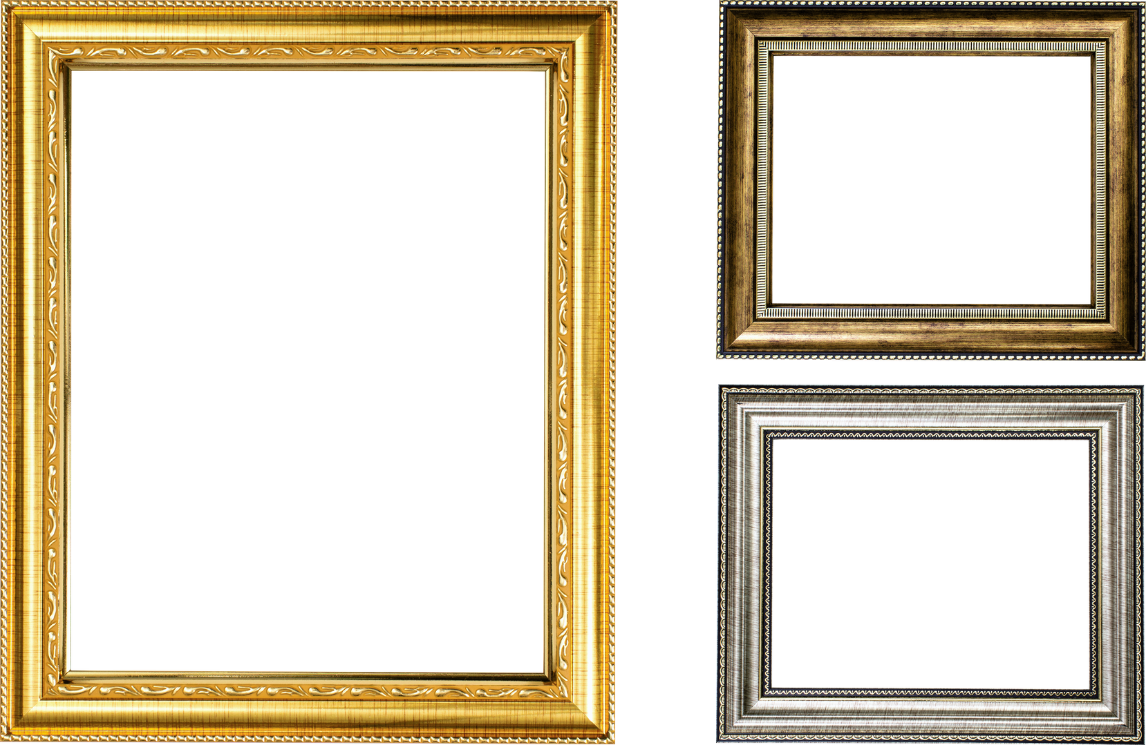 Three Vintage Photo Frames Cutout